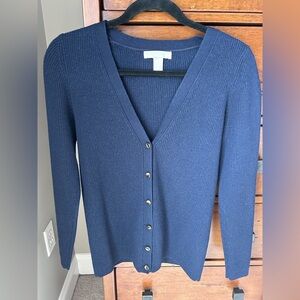 Banana Republic Ribbed V-Neck Merino Wool Cardigan (Medium)